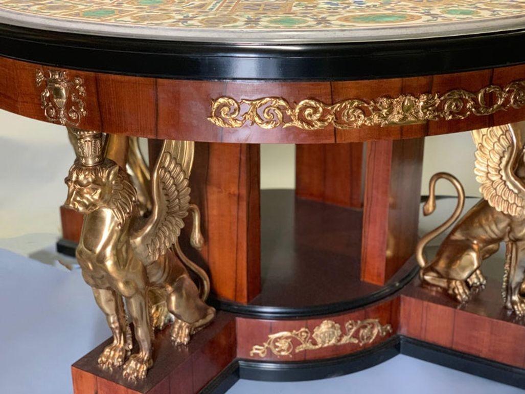 Table Empire en Pietra Dura italienne du début du 20e siècle en vente 2