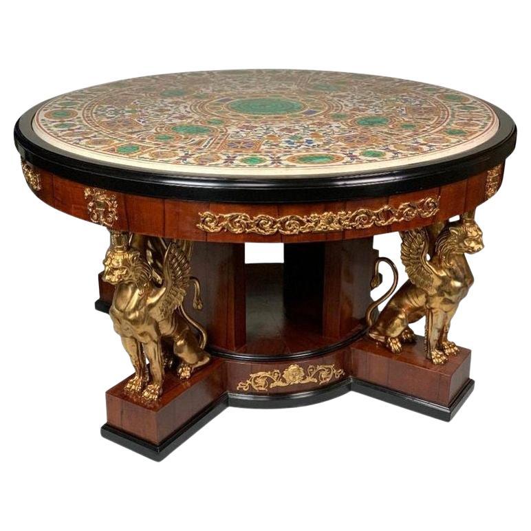 Italienischer Pietra Dura Empire-Tisch des frühen 20. Jahrhunderts