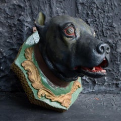 Early 20th Century Italian Plaster Dog Head Mounts