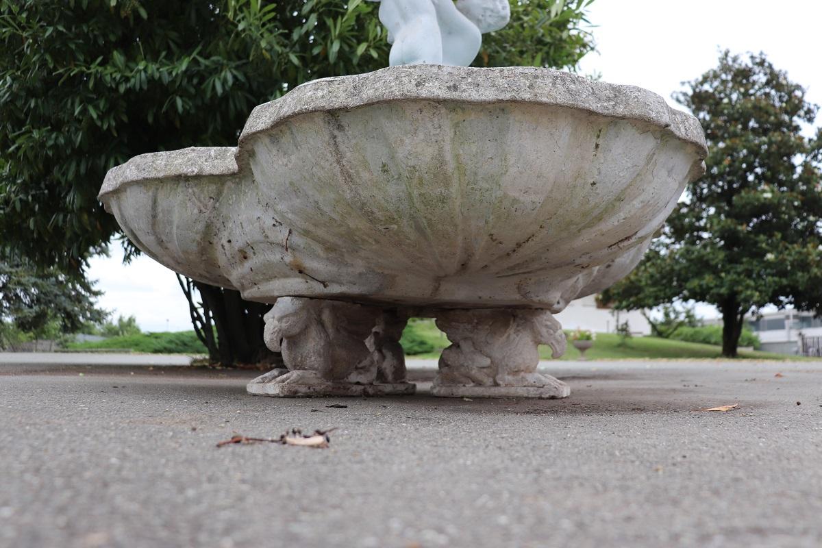 Seltener italienischer neoklassizistischer Gartenbrunnen des 20. Jahrhunderts mit Statue im Angebot 11