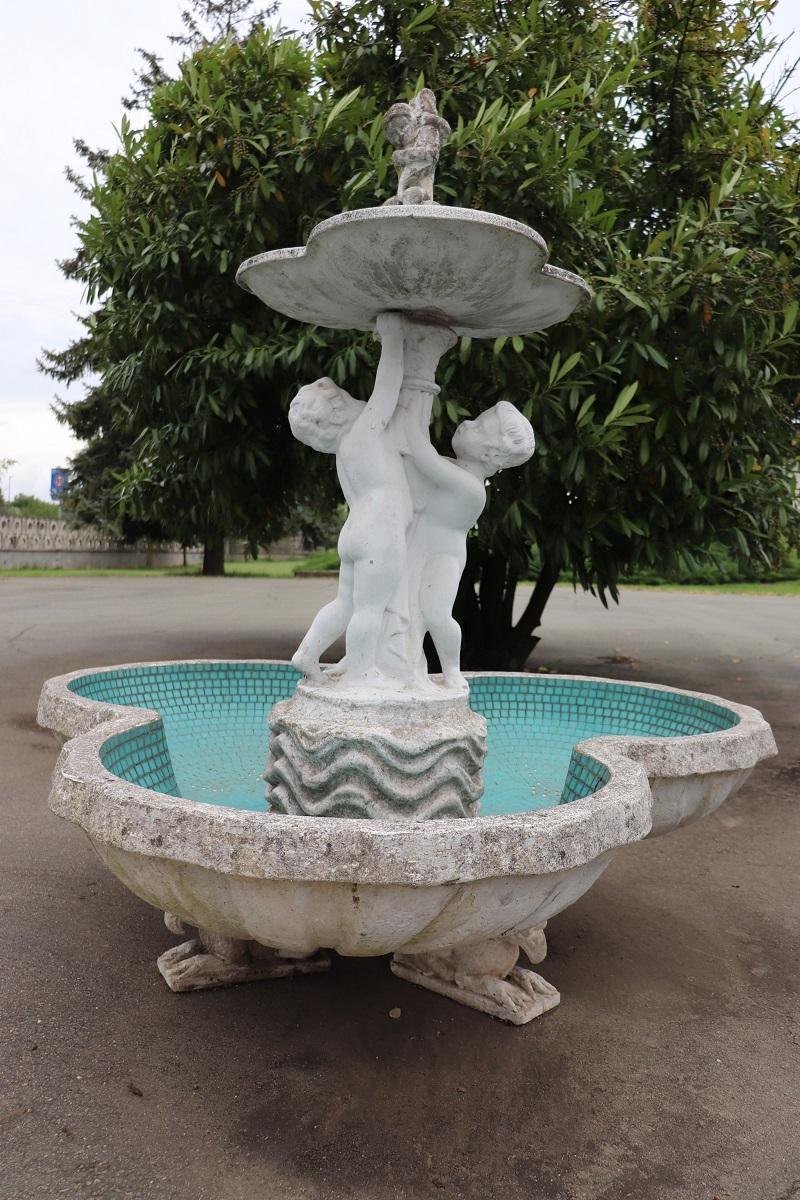 Seltener italienischer neoklassizistischer Gartenbrunnen des 20. Jahrhunderts mit Statue im Angebot 12