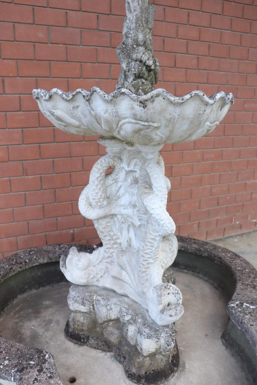 Mid-20th Century Early 20th Century Italian Rare Neoclassical Garden Large Fountain with Statue For Sale