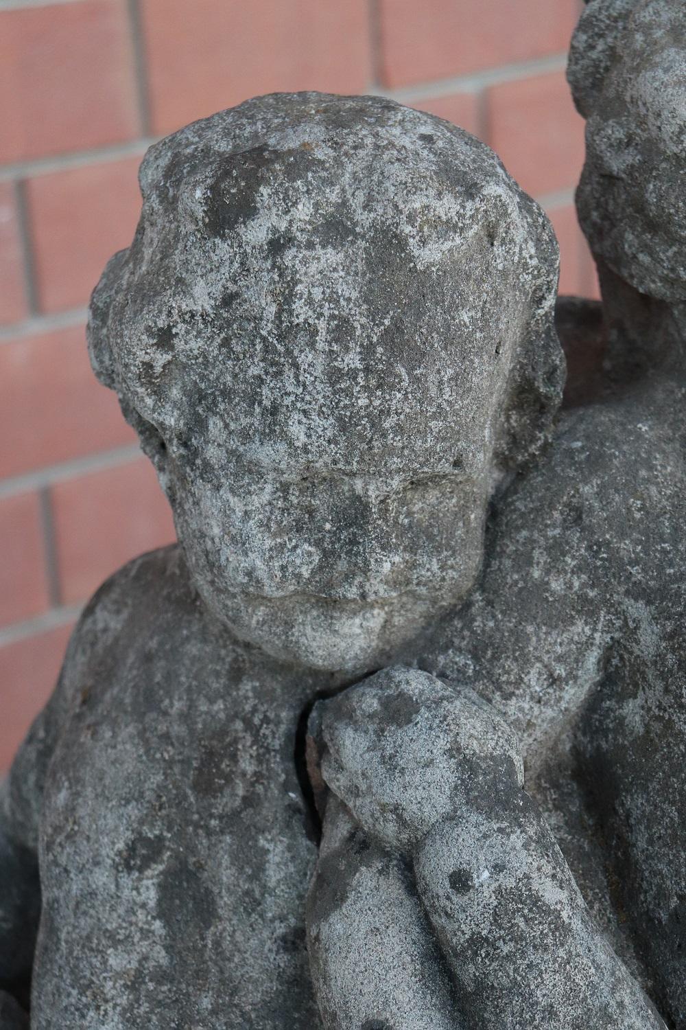 Italienische seltene Gartenstatue aus Stein aus Vicenza, frühes 20. Jahrhundert im Angebot 8
