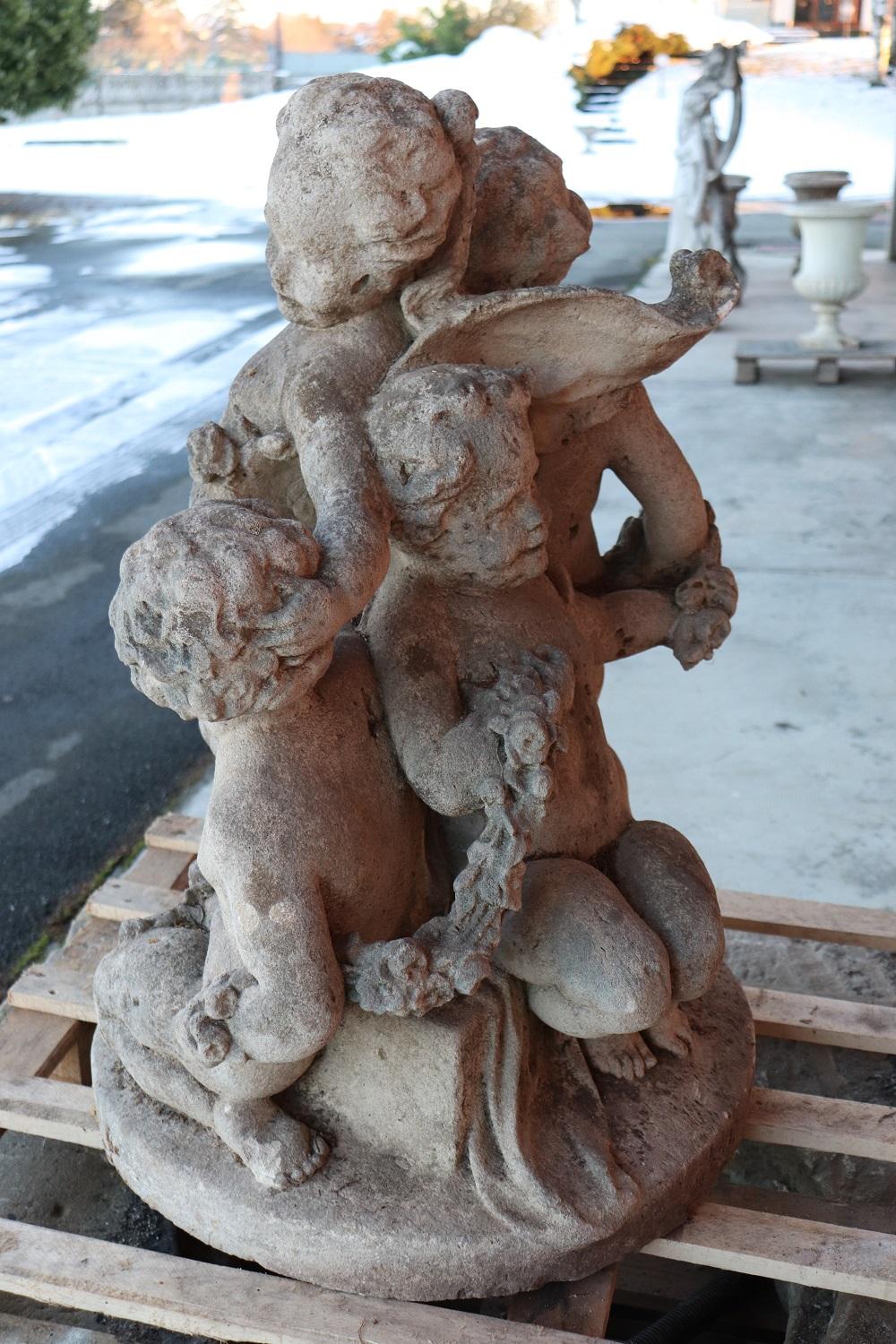Italienische seltene Gartenstatue aus Stein aus Vicenza, frühes 20. Jahrhundert im Zustand „Gut“ im Angebot in Casale Monferrato, IT