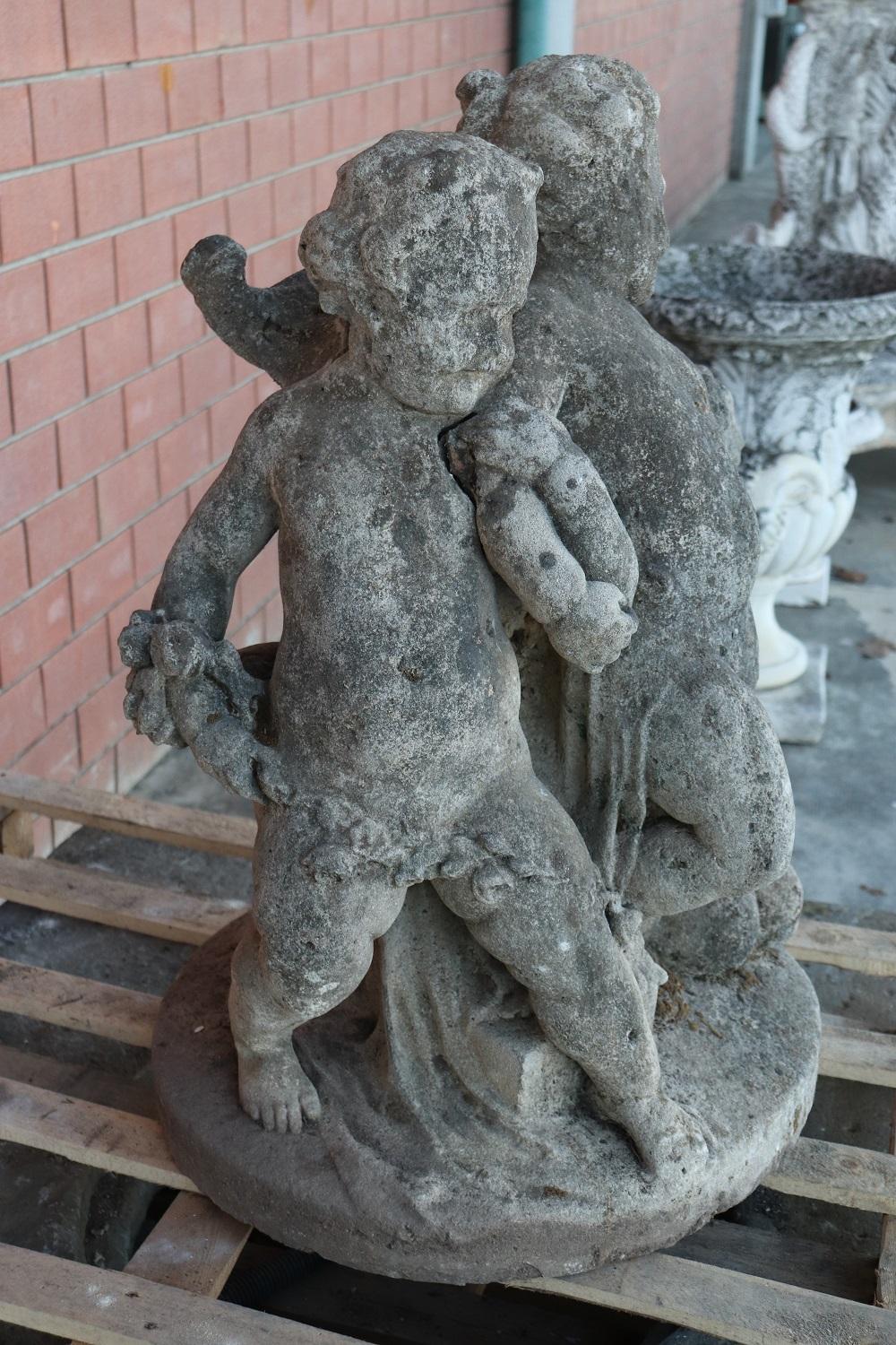 Italienische seltene Gartenstatue aus Stein aus Vicenza, frühes 20. Jahrhundert im Angebot 1