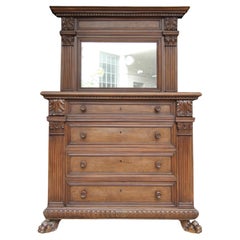 Used Early 20th Century Italian Renaissance Revival Chest of Drawers with Mirror Top