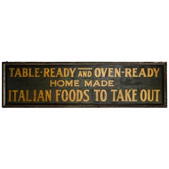 Antique Early 20th Century Italian Restaurant Sign
