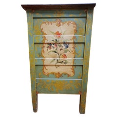Early 20th C. Italian Rococo Style Handpainted 3-Drawer Commode