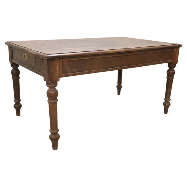 20th Century Italian Rustic Kitchen Table or Writing Table in Fir Wood ...