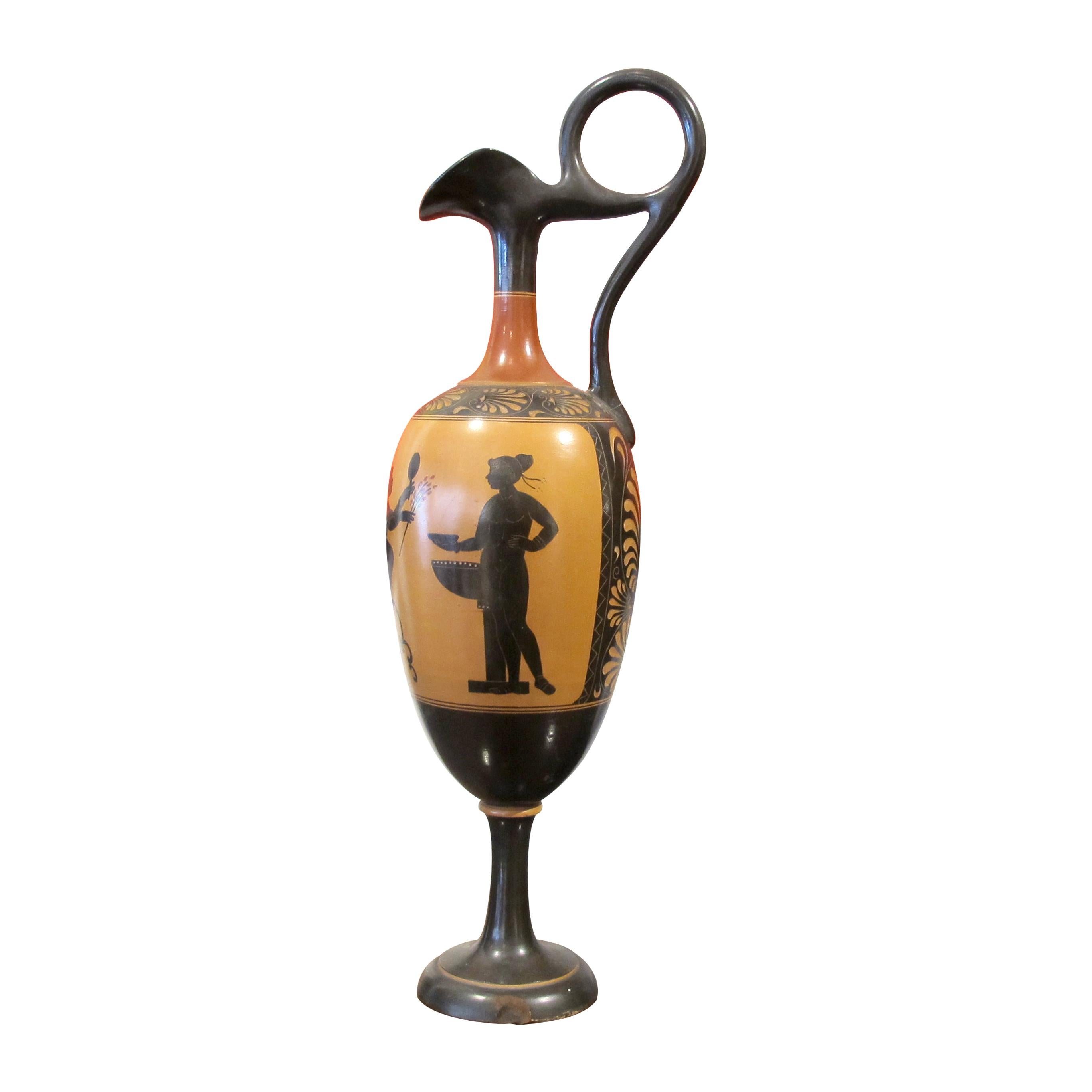 Early 20th Century Italian Set Of Five Decorative Etruscan Style Lekythos Vases For Sale 6