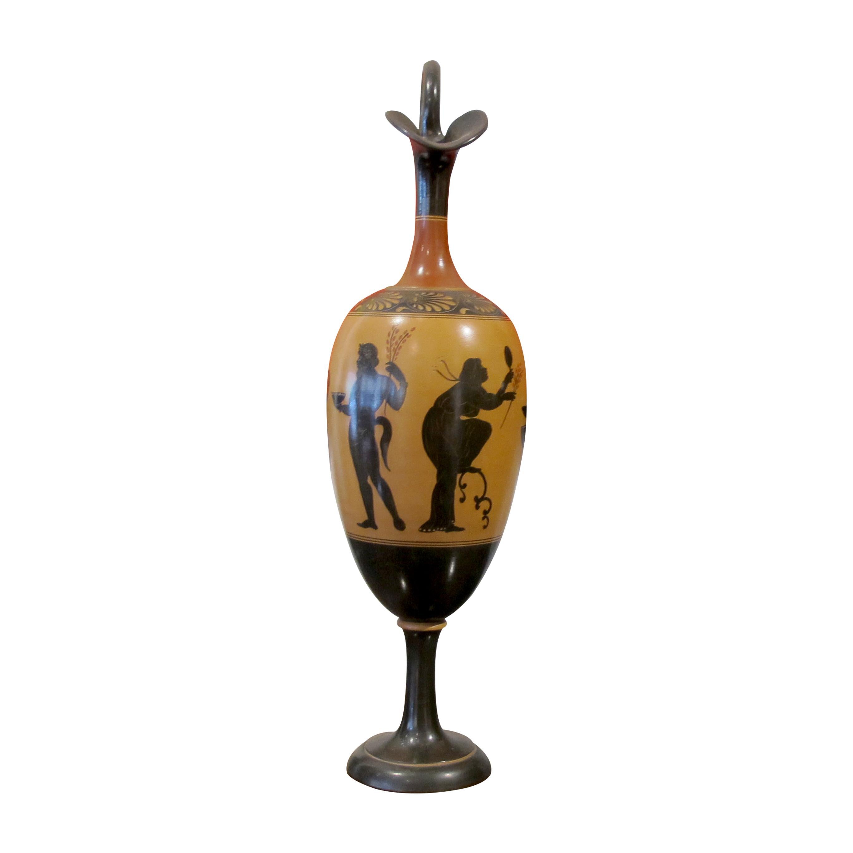 Early 20th Century Italian Set Of Five Decorative Etruscan Style Lekythos Vases For Sale 5