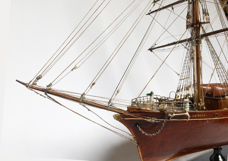 Early 20th Century Italian Ship Brigantine Pole Schooner Model at
