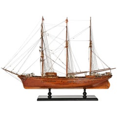 Early 20th Century Italian Ship Brigantine Pole Schooner Model