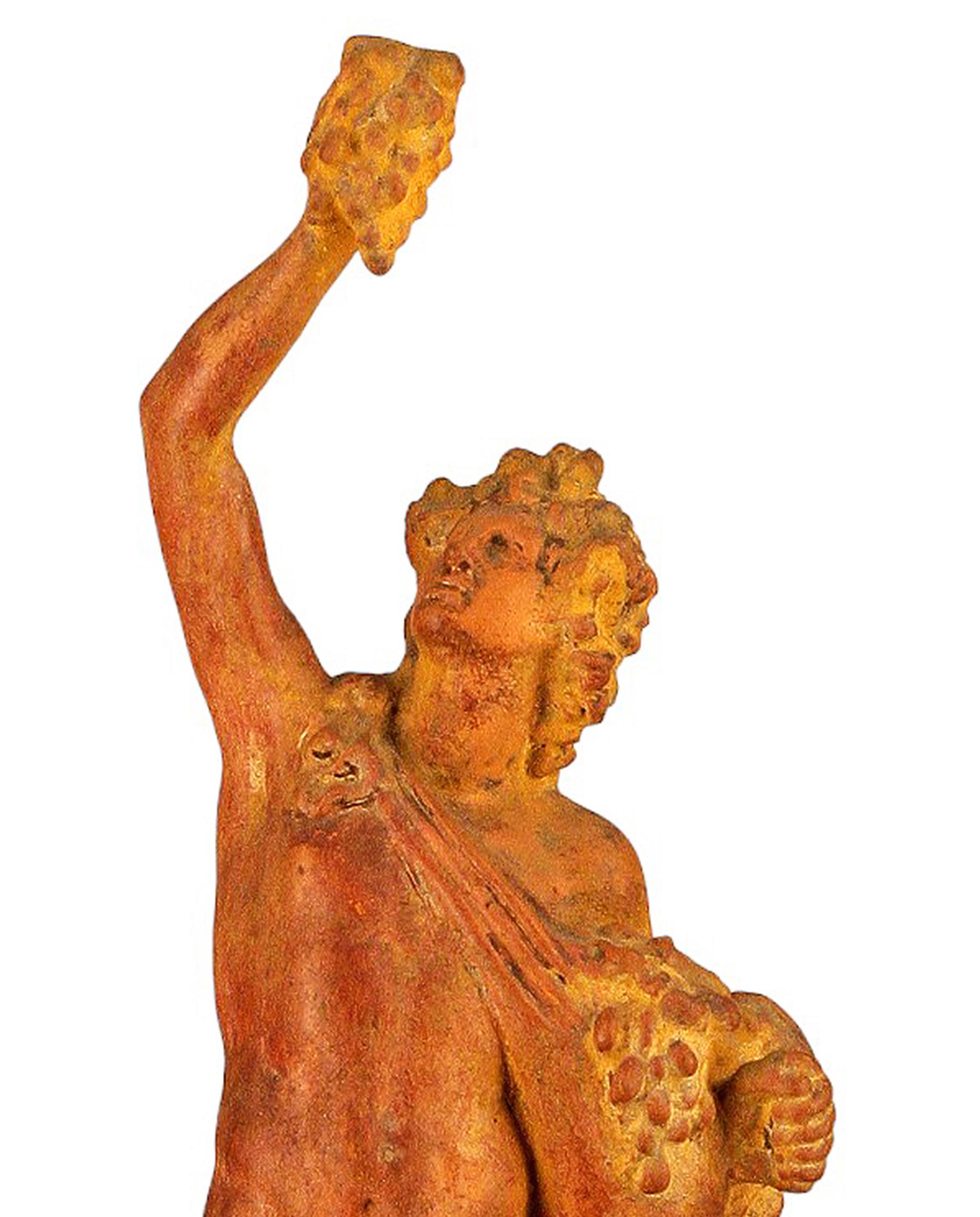 Terracotta Early 20th Century Italian Terracota Sculpture of Bacchus by Dini e Cellai Signa For Sale