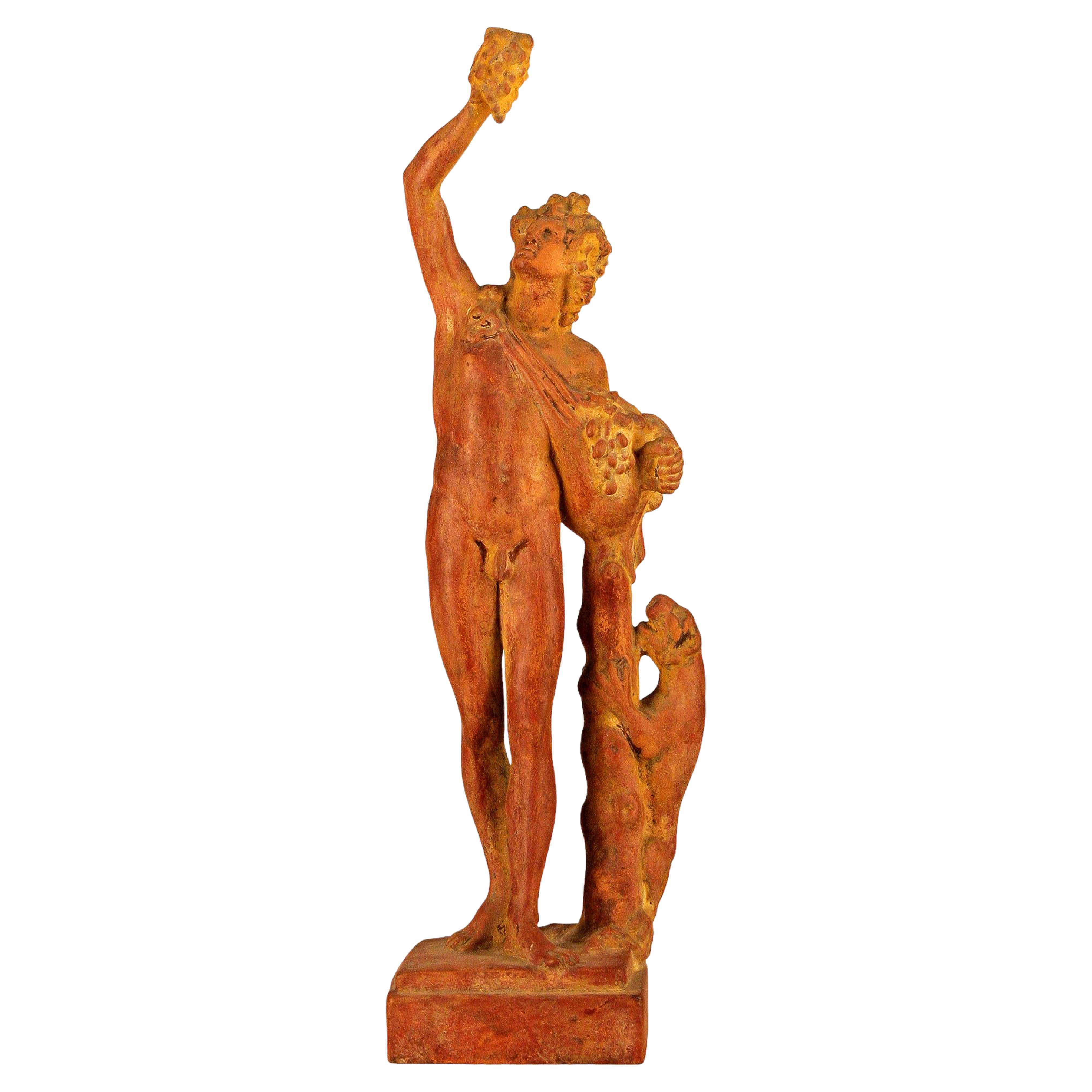 Early 20th Century Italian Terracota Sculpture of Bacchus by Dini e Cellai Signa For Sale