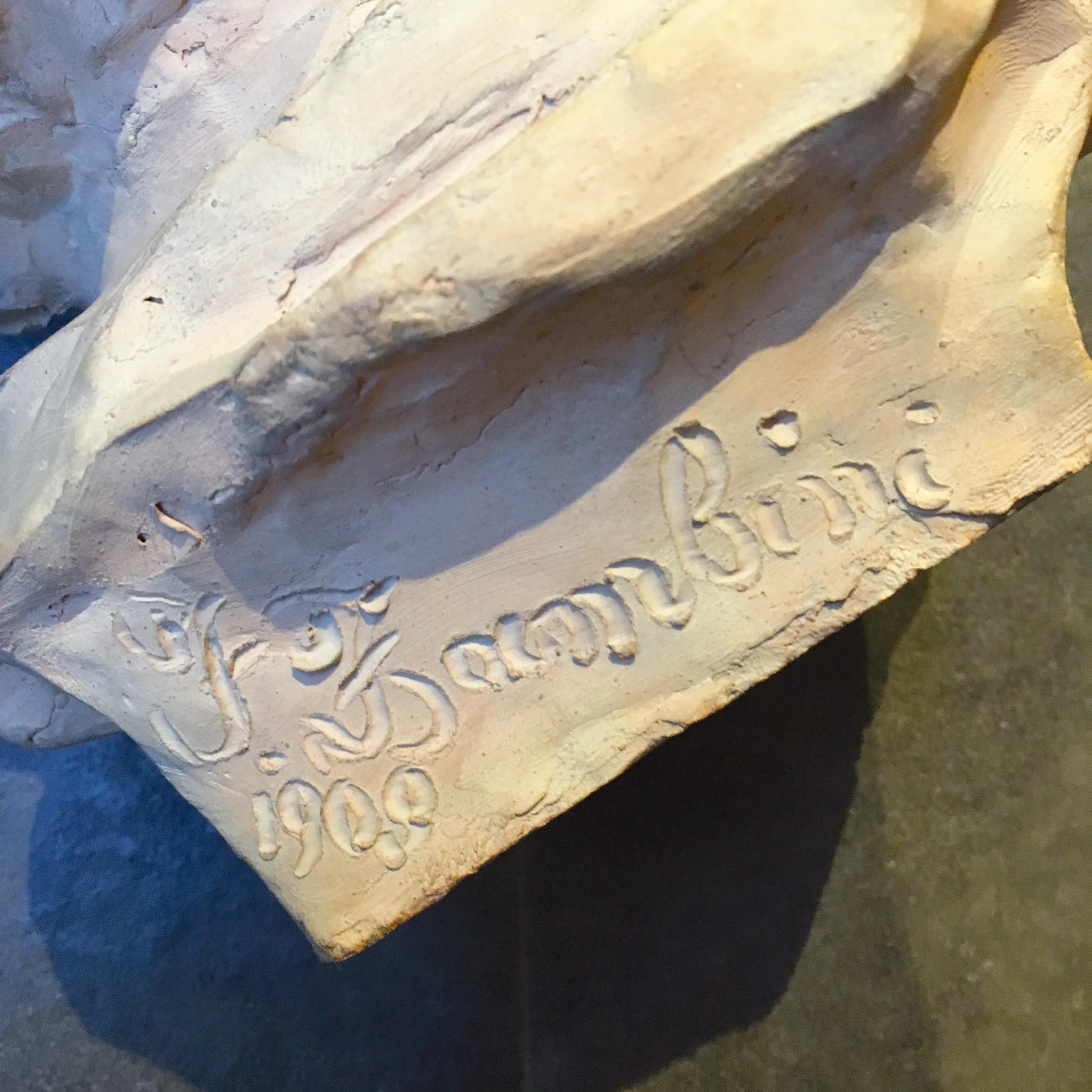Busto di bambino in terracotta di Ferrante Zambini dei primi del Novecento in vendita 7
