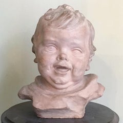 Early 20th Century Italian Terracotta Bust of a Child by Ferrante Zambini