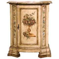Early 20th Century Italian Venetian Hand Painted Bombe Confiturier Cabinet