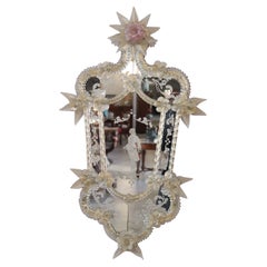 Early 20th Century Italian Venetian Murano Art Glass Wall Mirror