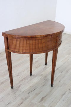 Early 20th Century Italian Walnut Large Game Table with Handmade Sliding Shutter