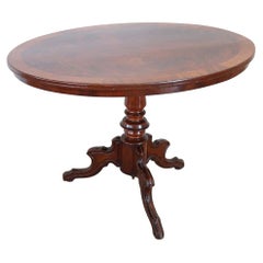 Early 20th Century Italian Walnut Oval Center Table