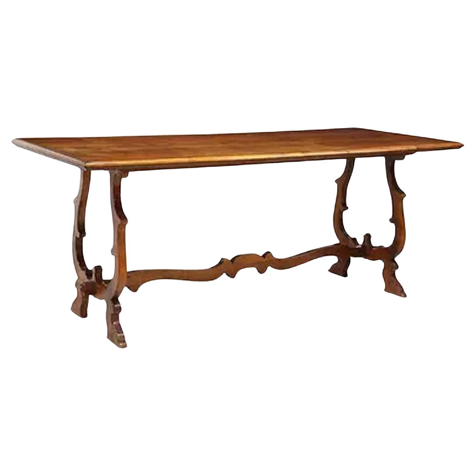Mesa caballete italiana de nogal de principios del siglo XX en venta