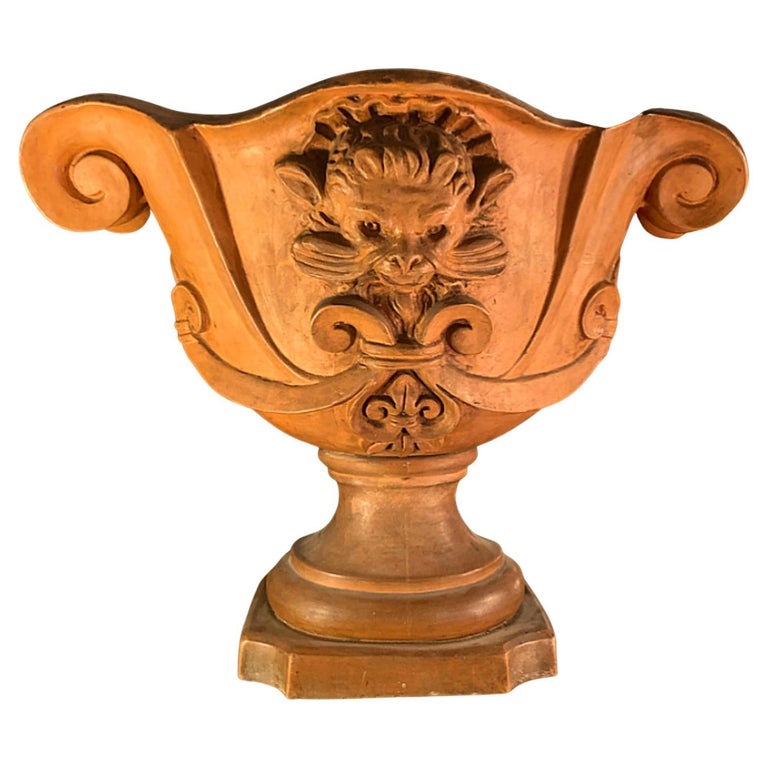 Early 20th Century Italy Terracotta Decorative Vase Urn For Sale at 1stDibs
