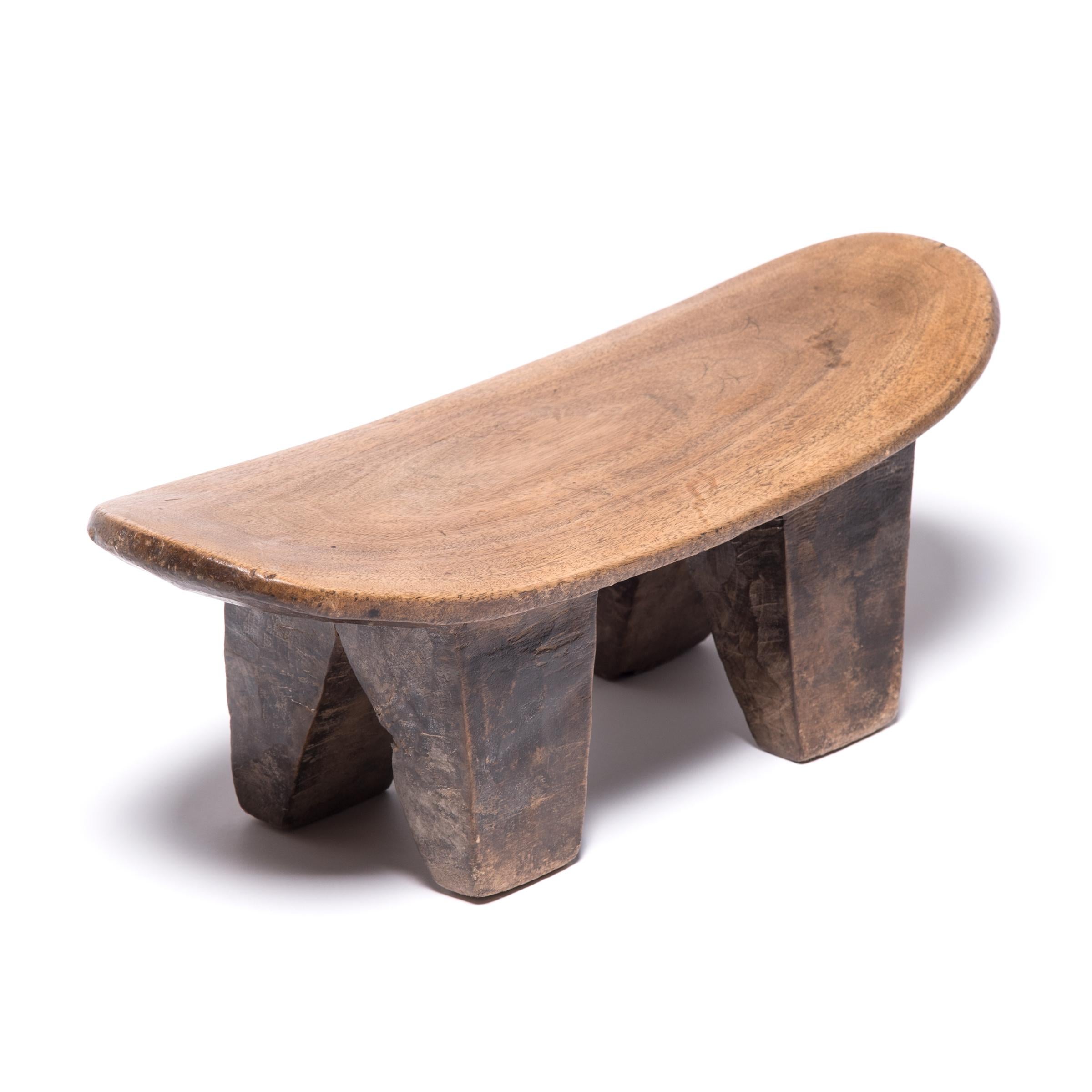 Hand-Carved Early 20th Century Ivorian Low Senufo Stool