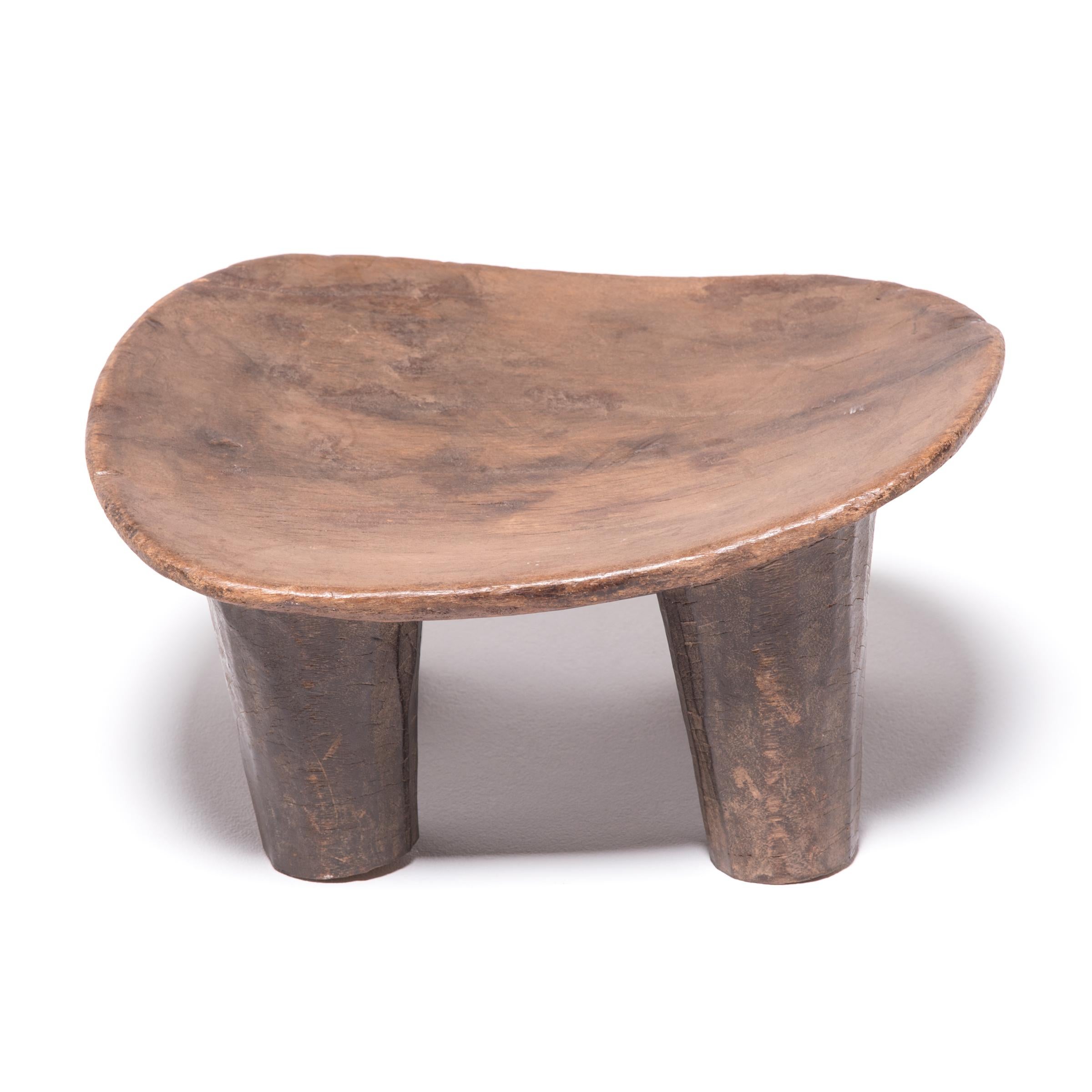 Hand-Carved Early 20th Century Ivorian Senufo Stool
