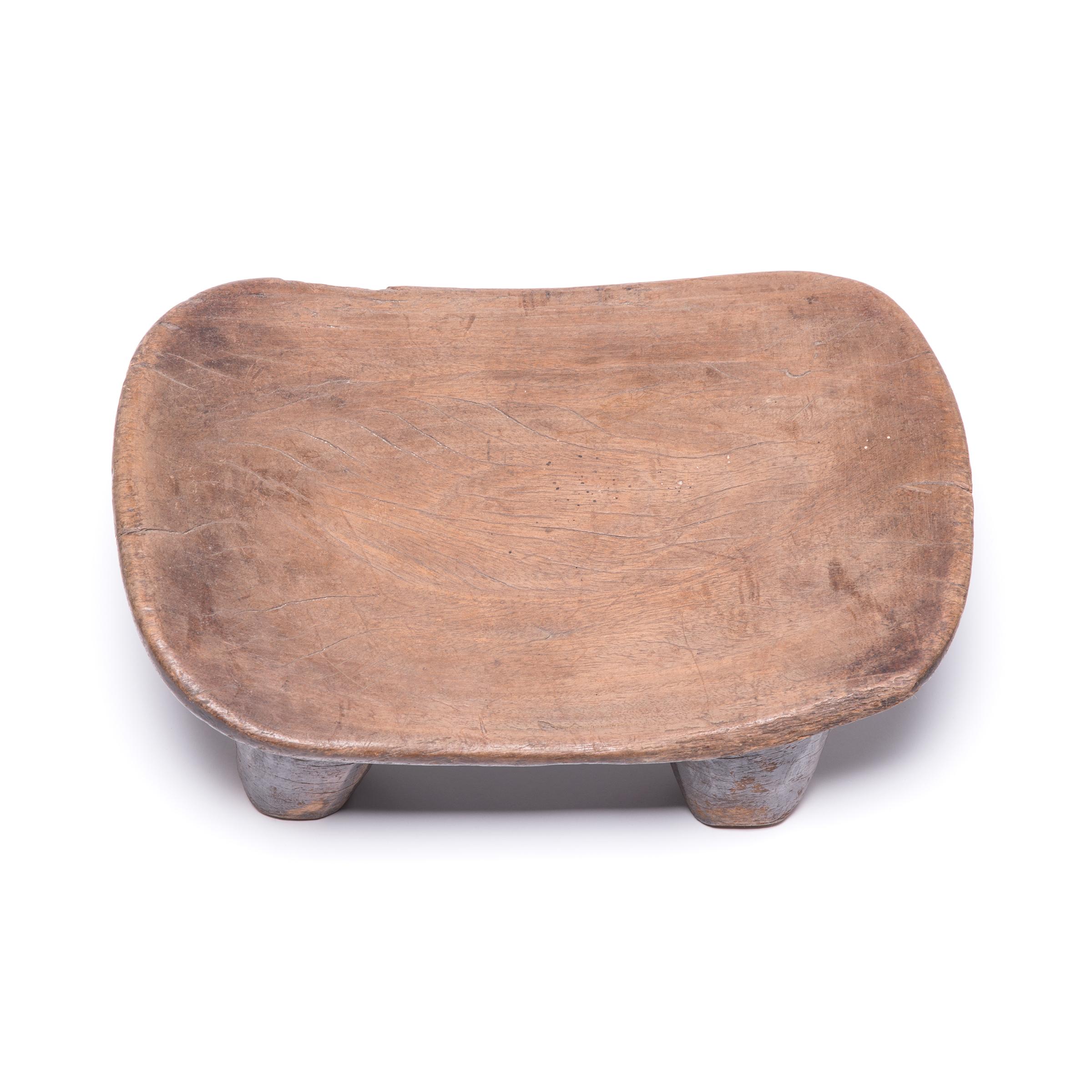 Hand-Carved Low Senufo Stool, Early 20th Century