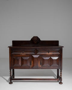 Early 20th Century Jacobean Style Sideboard In Original Patina