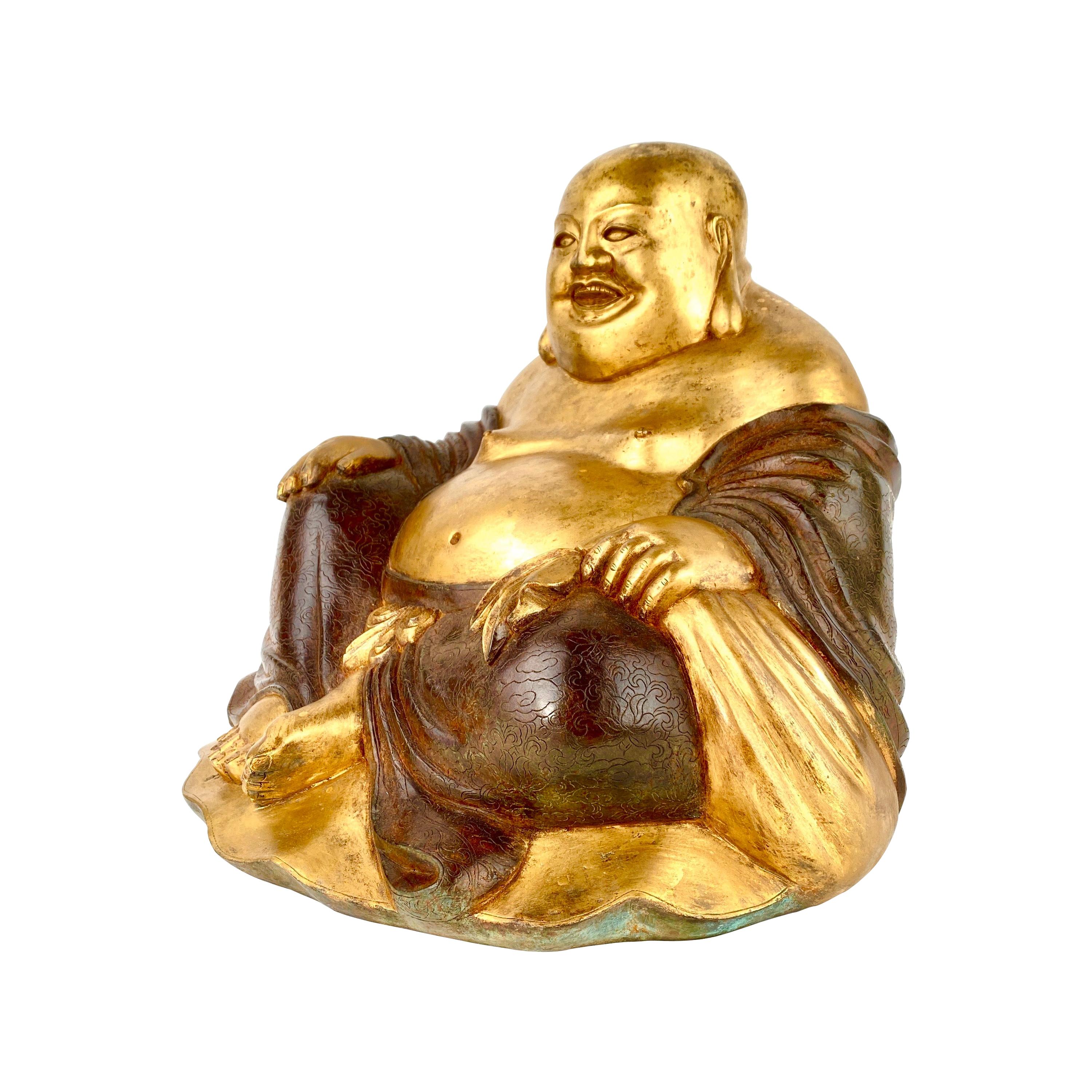 Early 20th Century Japanese Bronze of Laughing Buddha