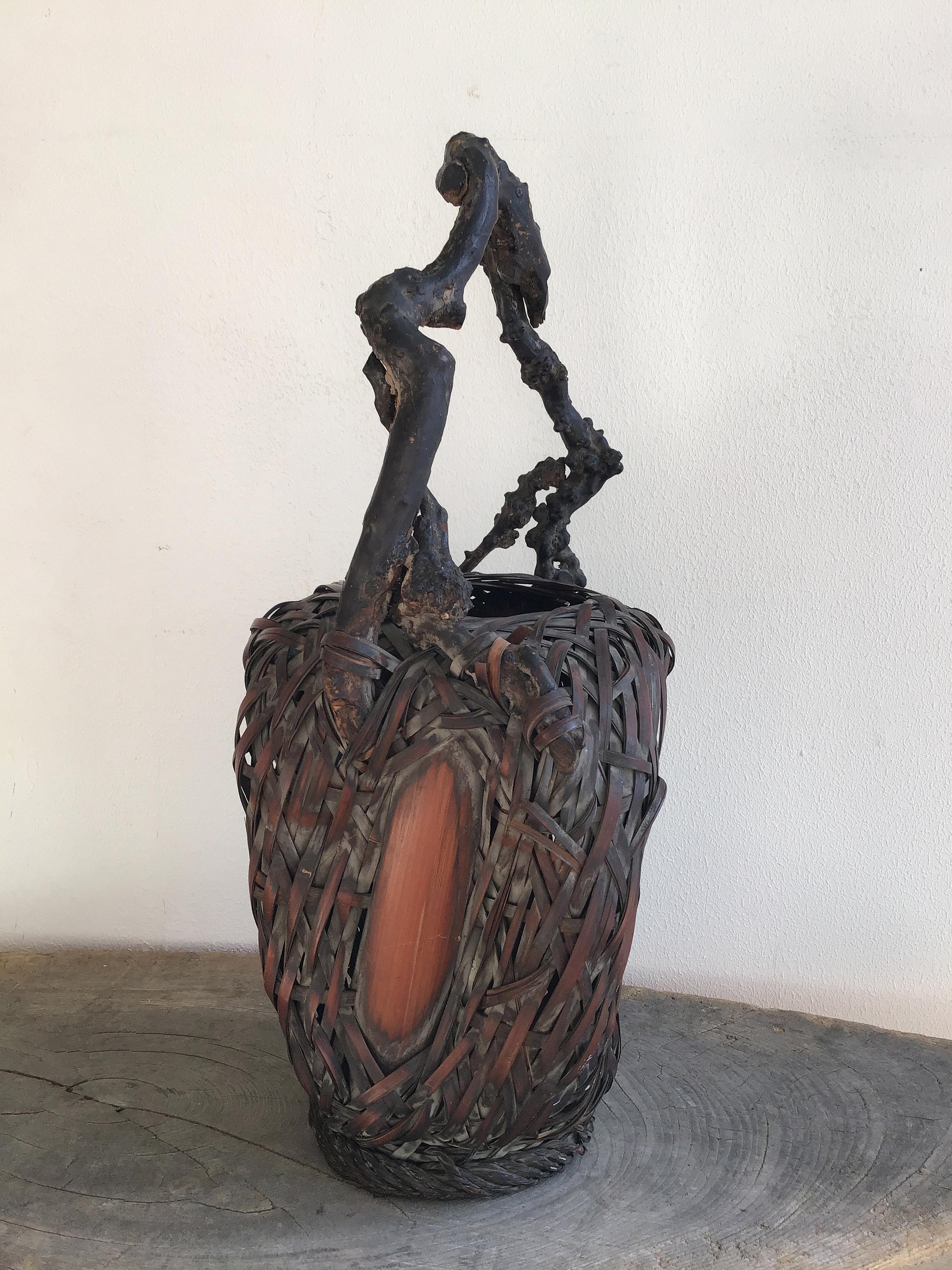Japonisme Early 20th century Japanese Hanakago Ikebana Flower Basket