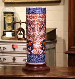 Early 20th Century Japanese Hand Painted Imari Porcelain Umbrella Stand