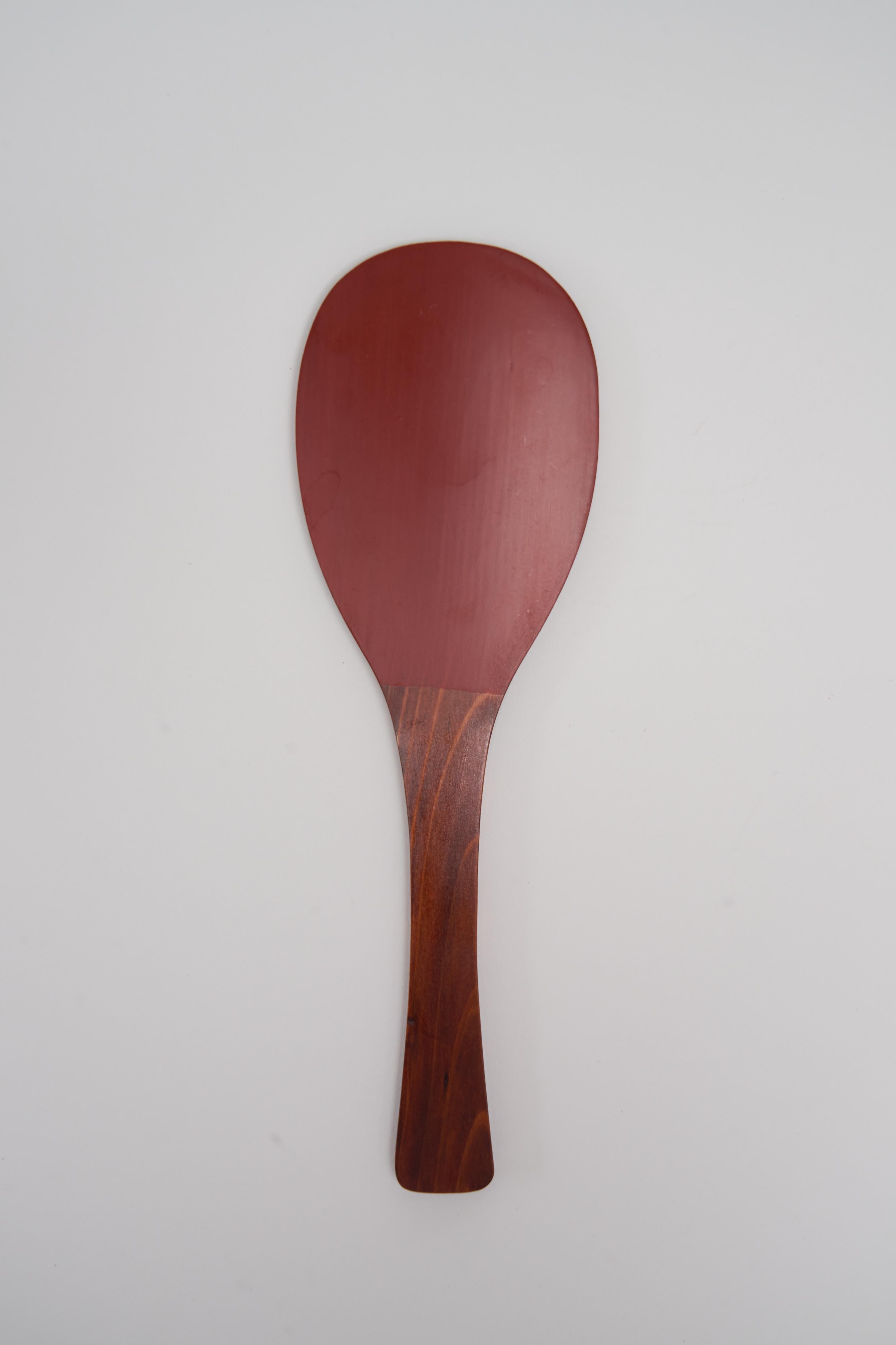 Arts and Crafts Early 20th Century Japanese Lacquered Wooden Spoon Shamoji For Sale