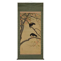 Japanische Nihonga-Schnörkel des frühen 20. Jahrhunderts. Crow & Persimmon.