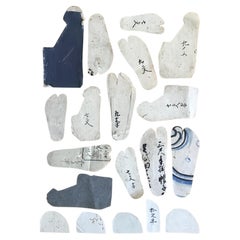 Early 20th century Japanese Paper Patterns of Tabi Socks Craftsman's Folk Tool