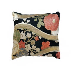 Early 20th Century Japanese Silk Obi Accent Pillow