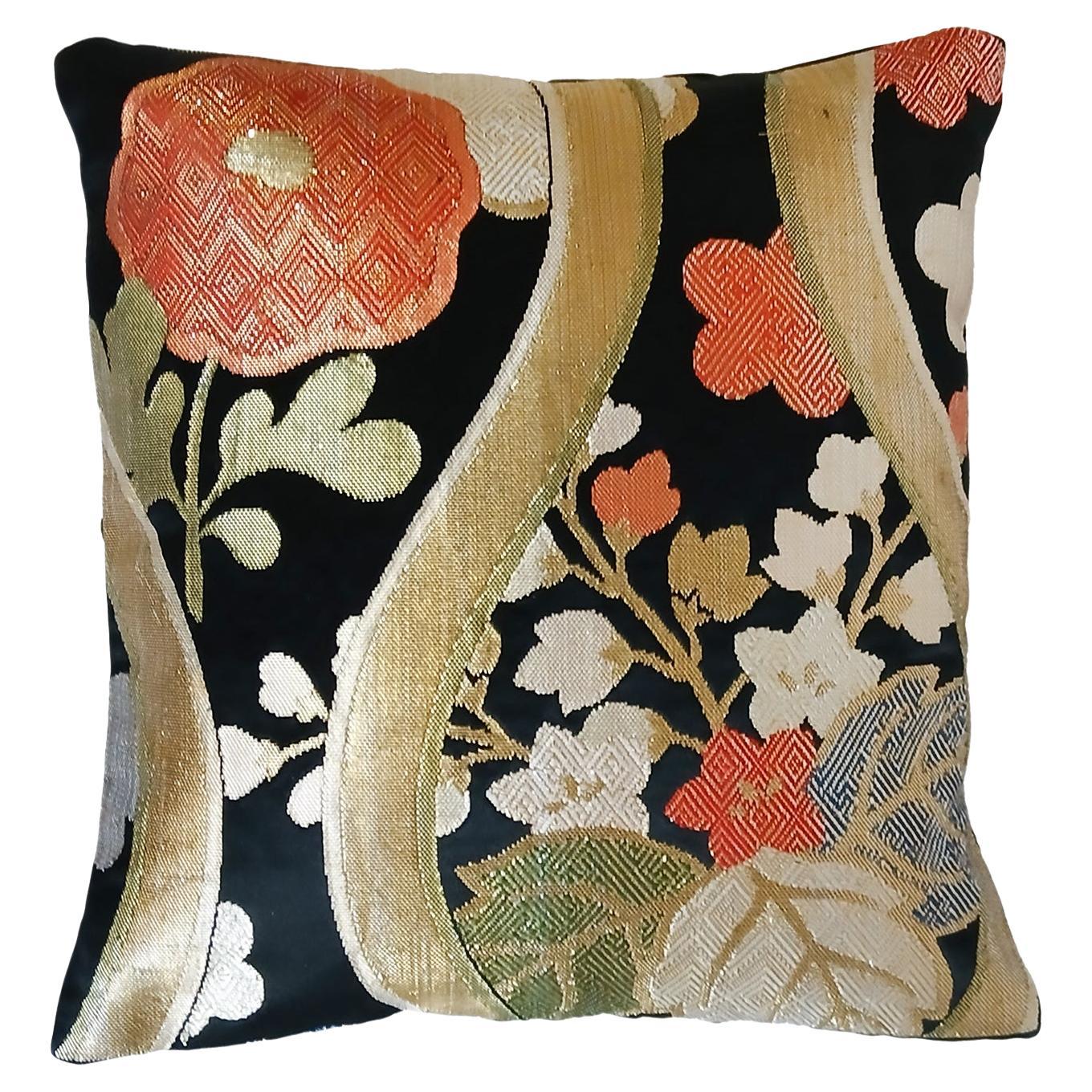 Cuscino d
accento Obi in seta giapponese dei primi del Novecento