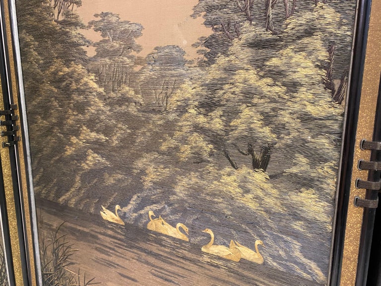 Early 20th Century Japanese Silk Screen For Sale at 1stDibs
