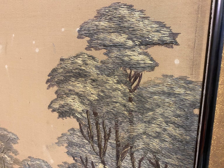 Early 20th Century Japanese Silk Screen For Sale at 1stDibs