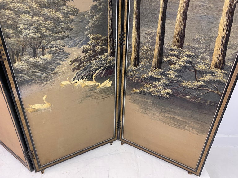 Early 20th Century Japanese Silk Screen For Sale at 1stDibs
