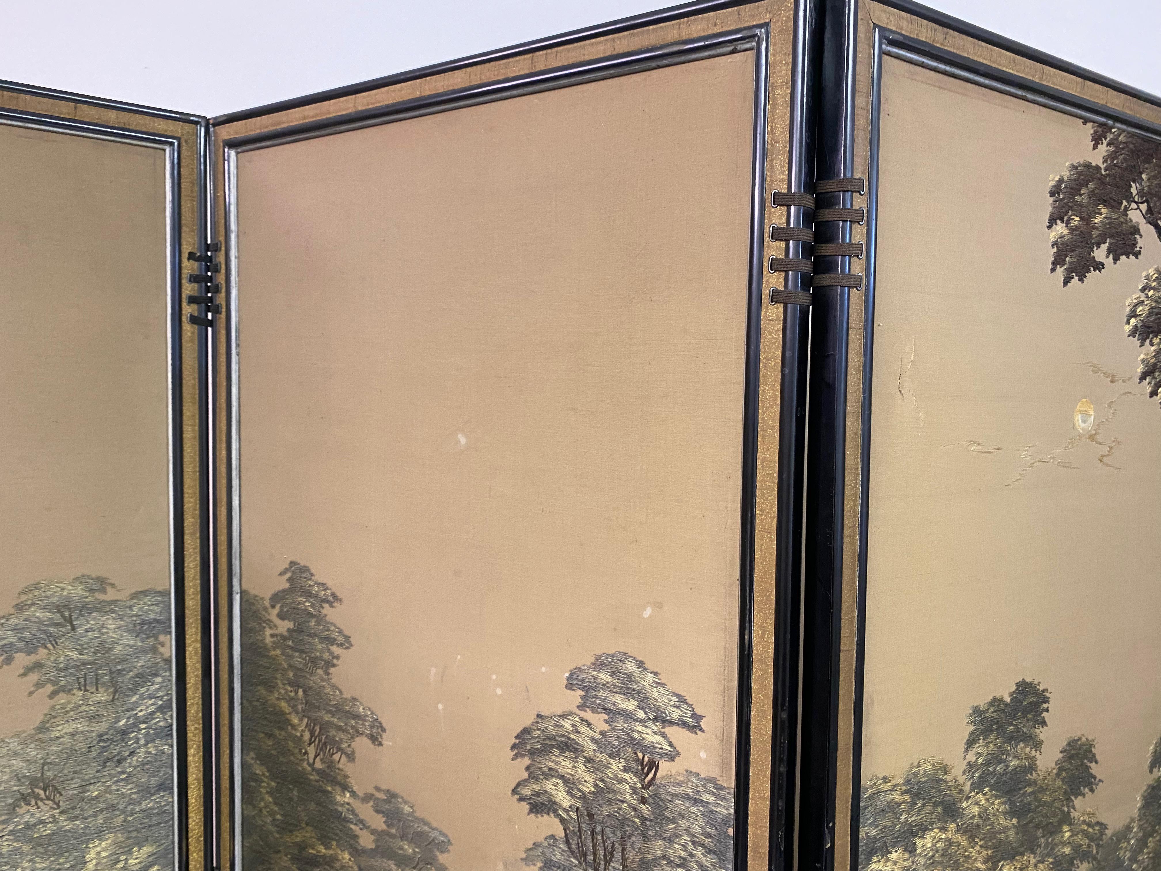 Early 20th Century Japanese Silk Screen 3
