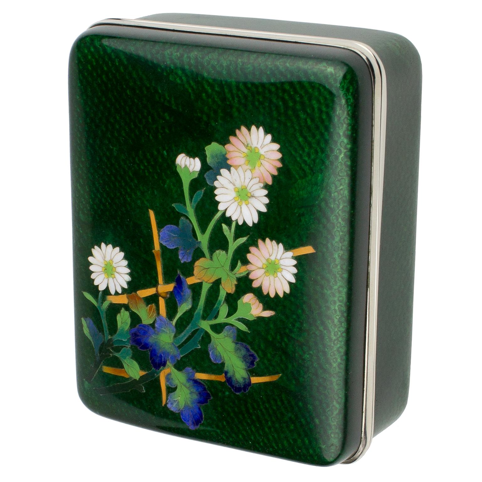 Early 20th Century Japanese Silver and Enamel Box For Sale
