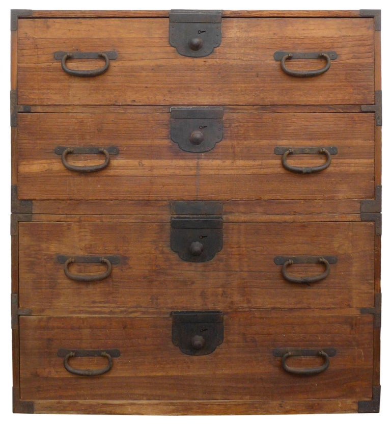 Early 20th Century Japanese Stacking Tansu Chests of Drawers 1
