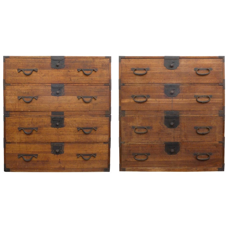 Early 20th Century Japanese Stacking Tansu Chests of Drawers