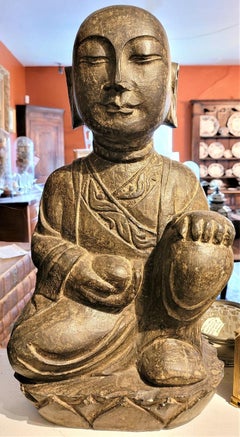 Early 20th Century Japanese Stone Carved Buddha