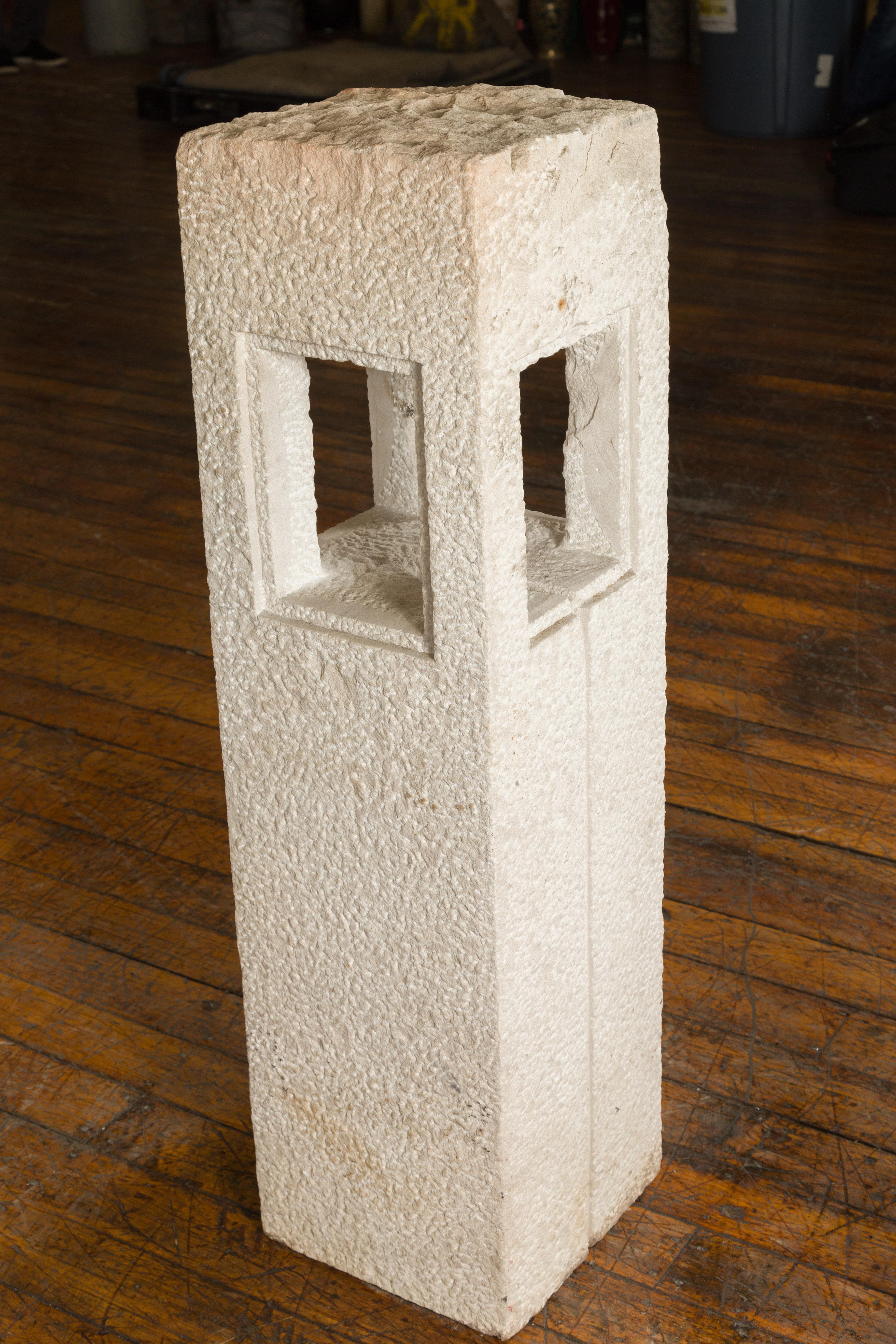 Early 20th Century Japanese Stone Tōrō Lanterns with Candle Opening and Groove For Sale 12