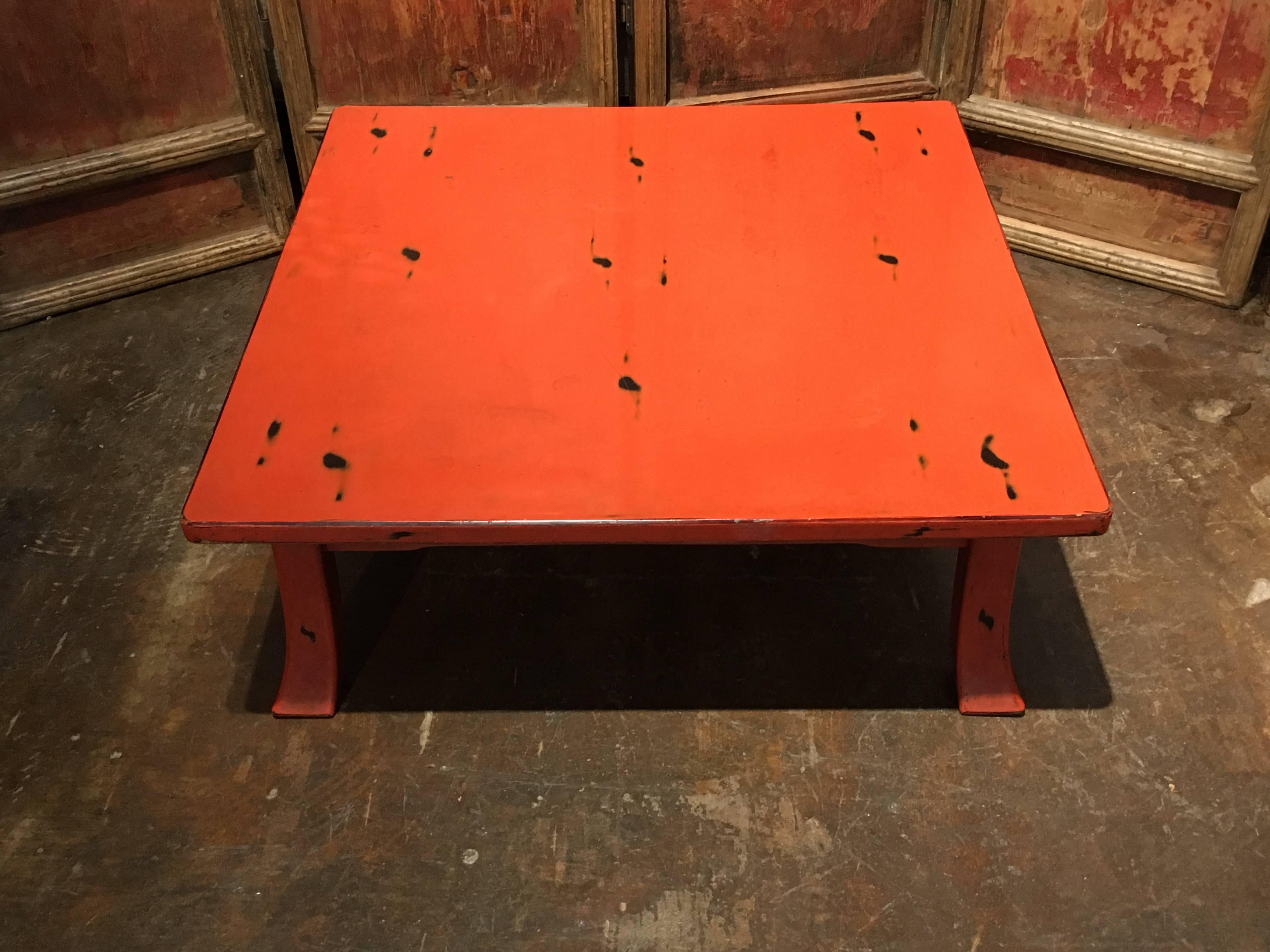 Early 20th Century Japanese Taisho Period Negoro Lacquer Low Table 1