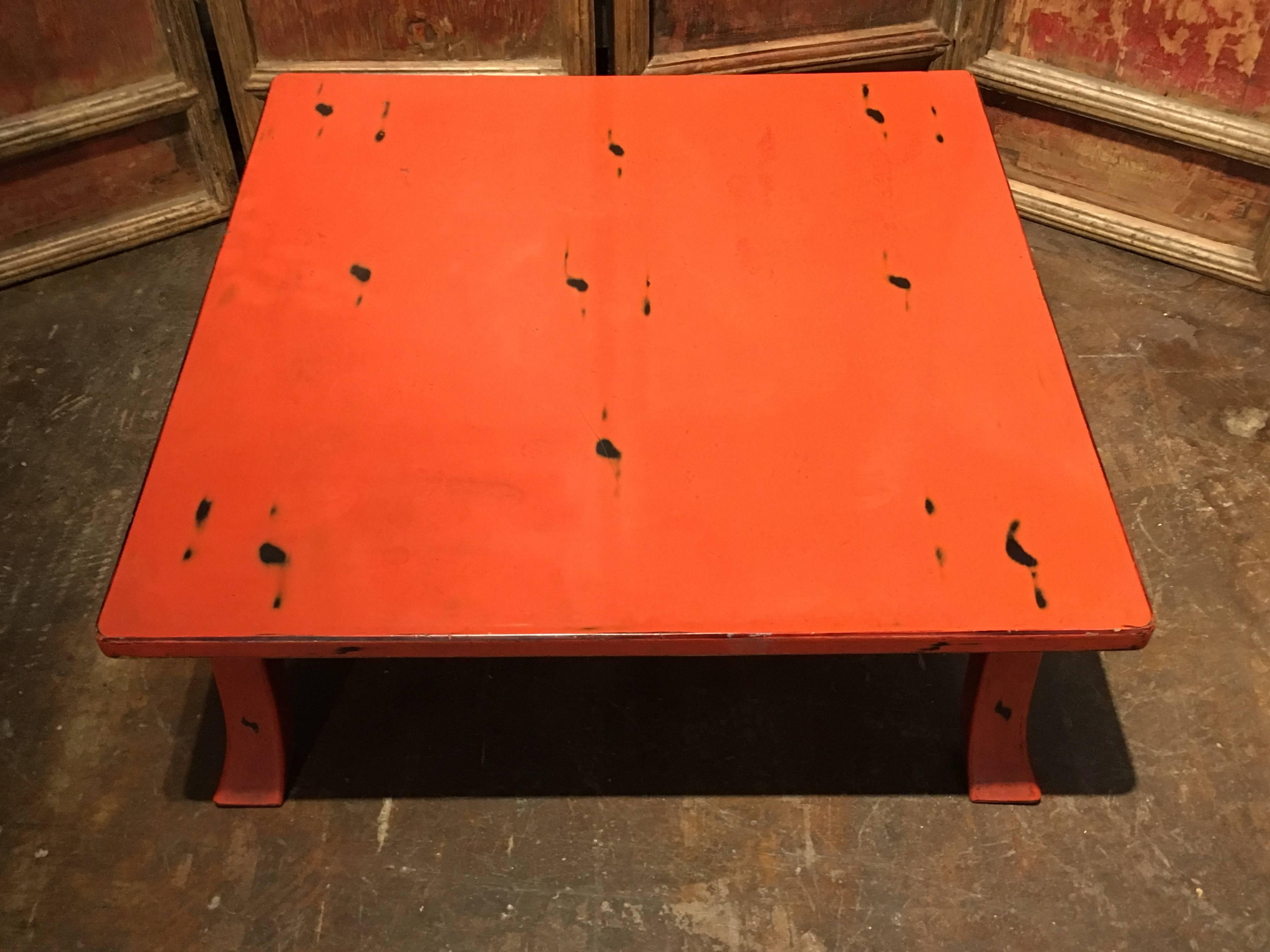 Early 20th Century Japanese Taisho Period Negoro Lacquer Low Table 2